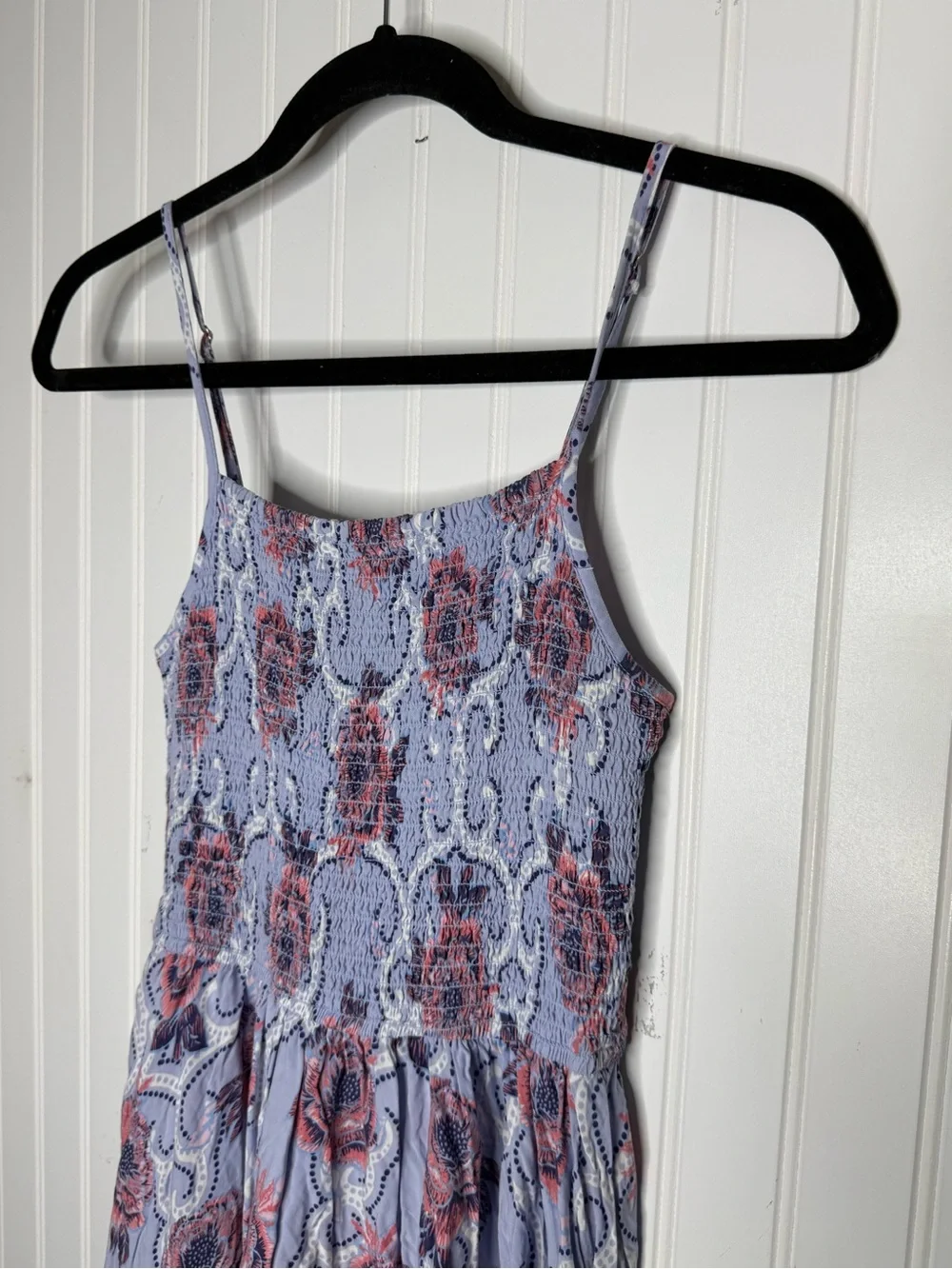 Japna Smocked Bodice Tank Dress Handkerchief Style Hem Size Medium